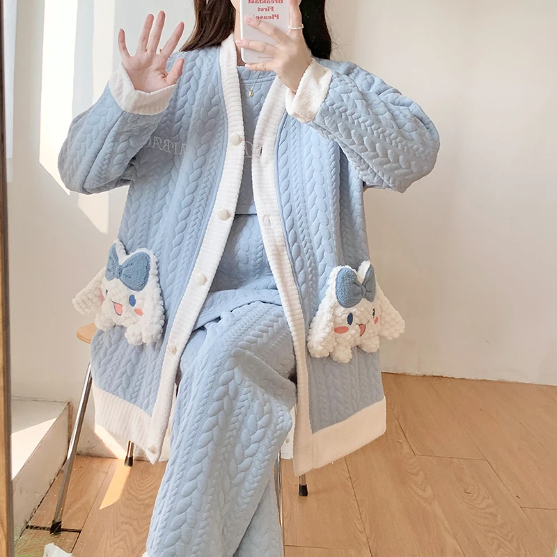 【11-3月份】月子服空气棉冬季三件套秋冬孕妇产后喂奶哺乳期家居服