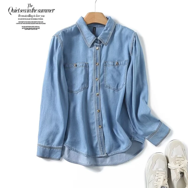 女装秋装牛仔外套新款高品质软牛仔舒适透气休闲宽松显瘦百搭女装