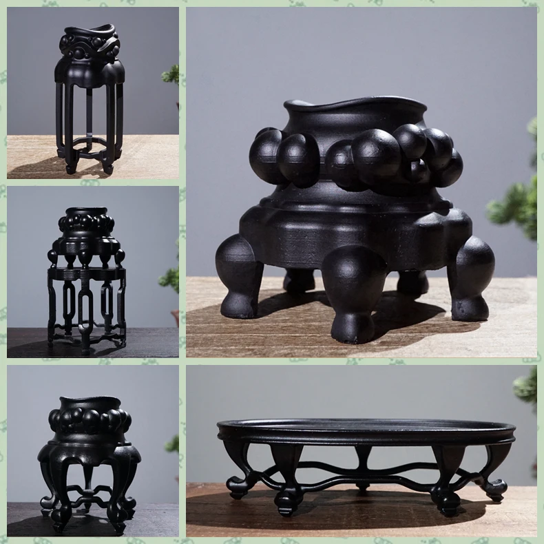 树脂高脚底座 仿实木底座奇石凹座风凌石太湖石苏式苏工奇石底座