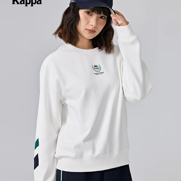 Kappa卡帕背靠背运动卫衣2024新款休闲针织长袖套头衫K0E82WT21