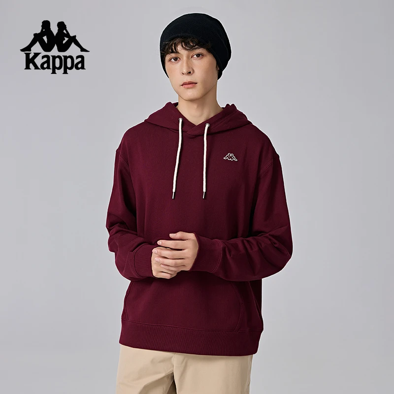 Kappa卡帕背靠背运动连帽卫衣男款针织套头衫情侣上衣外套女款