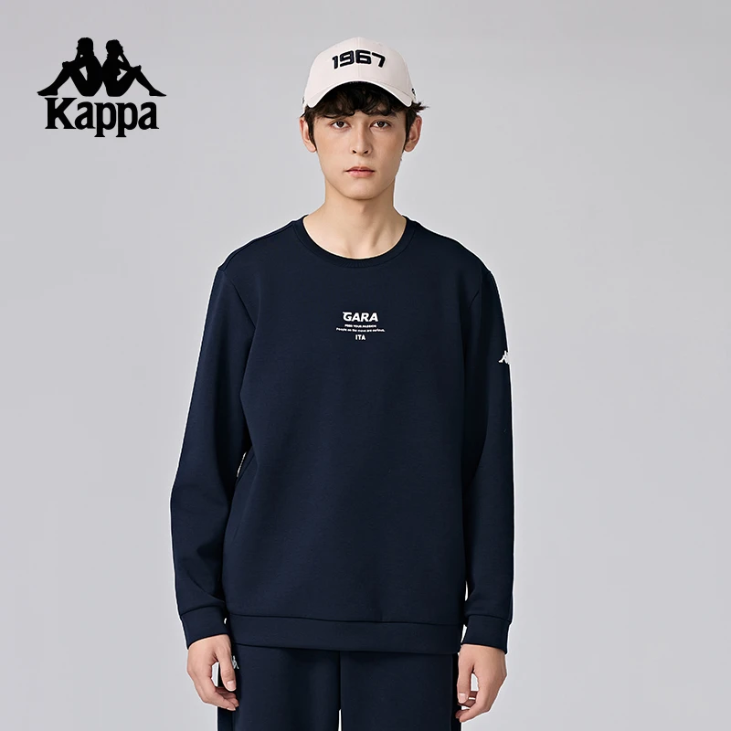 Kappa卡帕背靠背针织套头衫2024新款秋季复古简约运动长袖卫衣男