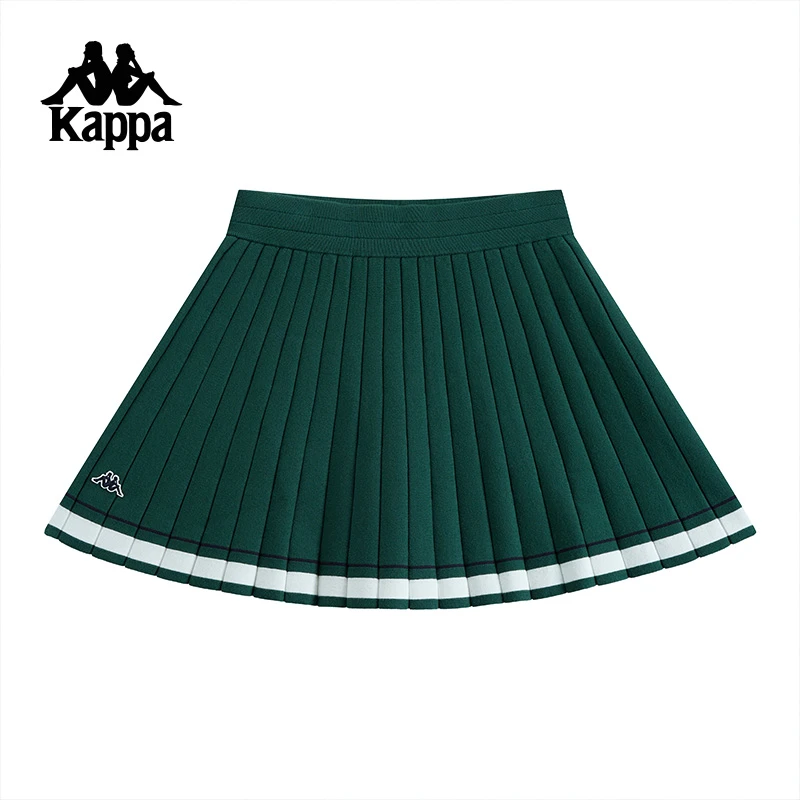 kappa卡帕背靠背清凉百褶裙半身裙女新款夏季跑步运动裙K0E82QQ20