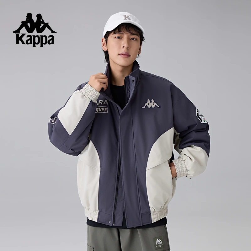 Kappa卡帕背靠背冬季新款防泼水防油污运动棉衣复古棉服外套男士