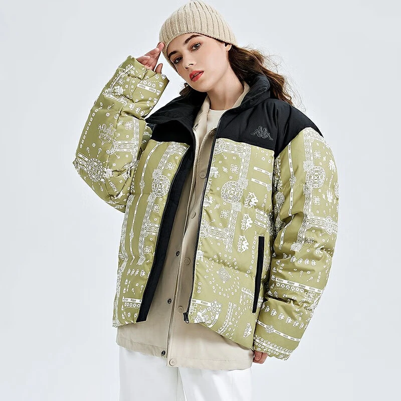 kappa潮流卡帕羽绒服外套冬季印花宽松立领时尚服加厚K0CZ2YY01P