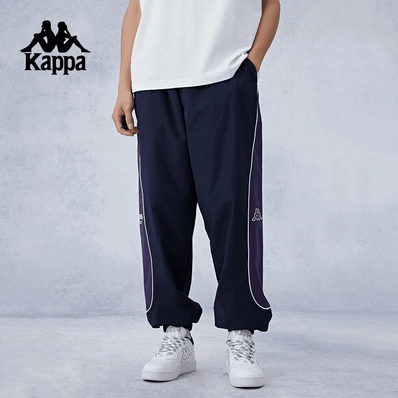 Kappa梭织运动裤2024新款男防水撞色户外薄款跑步透气K0E52AY01D