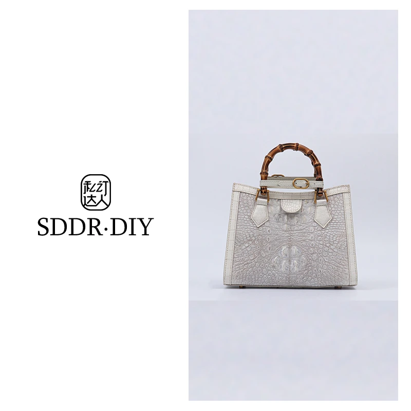 私订达人2025春夏新款女士真皮百搭时尚鳄鱼皮斜跨包