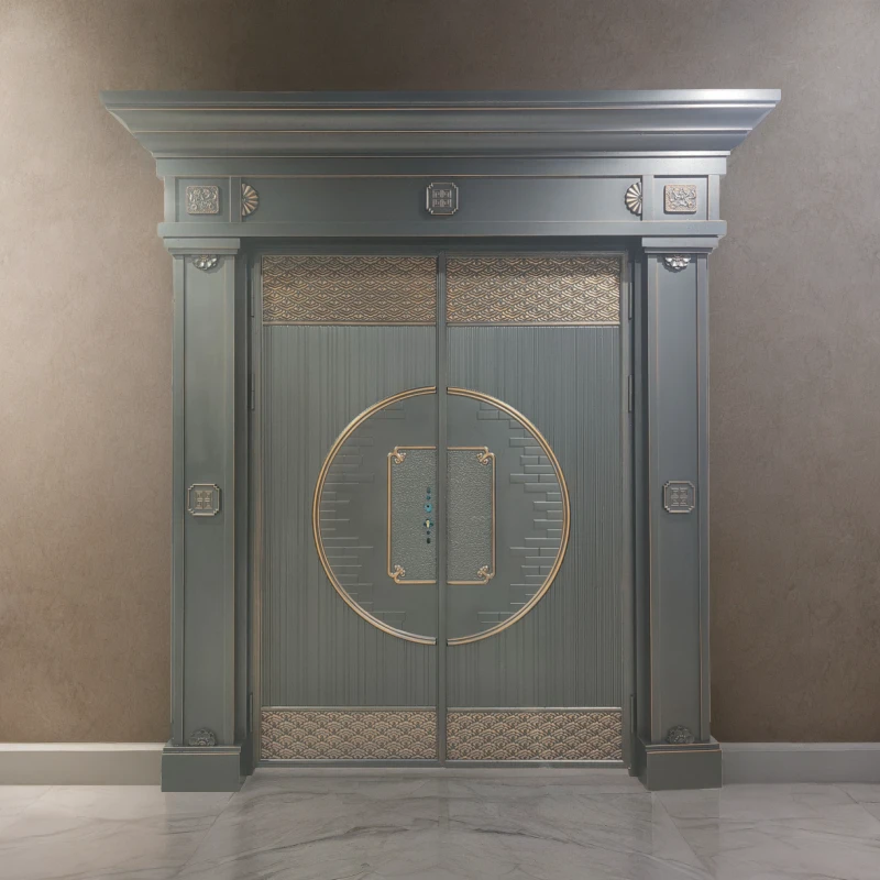 专业定制防爆铸铝门仿铸铝大门别墅大门自建房大门仿铜门小区门