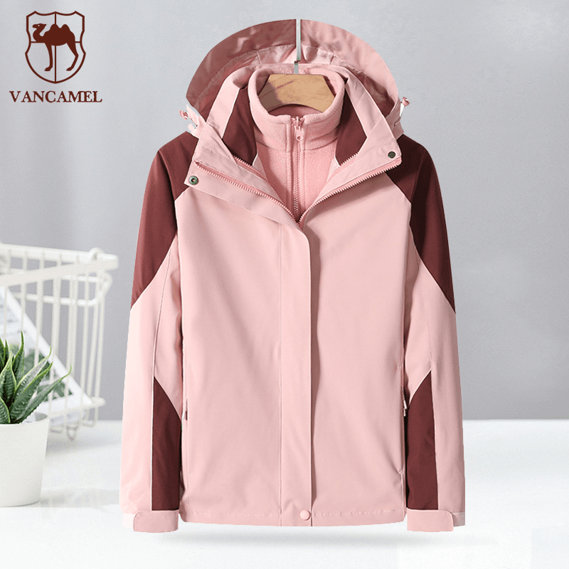 西域骆驼户外夹克情侣款秋冬防风冲锋外套情侣三合一登山服KY908