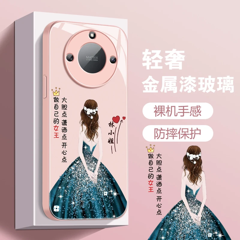 适用荣耀X40手机壳液态玻璃做自己的女王定制姓氏