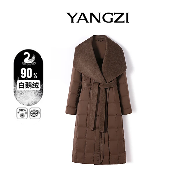 冬季高级感大翻领高端白鹅绒收腰修身鹅绒服外套 XGD2411-604061G