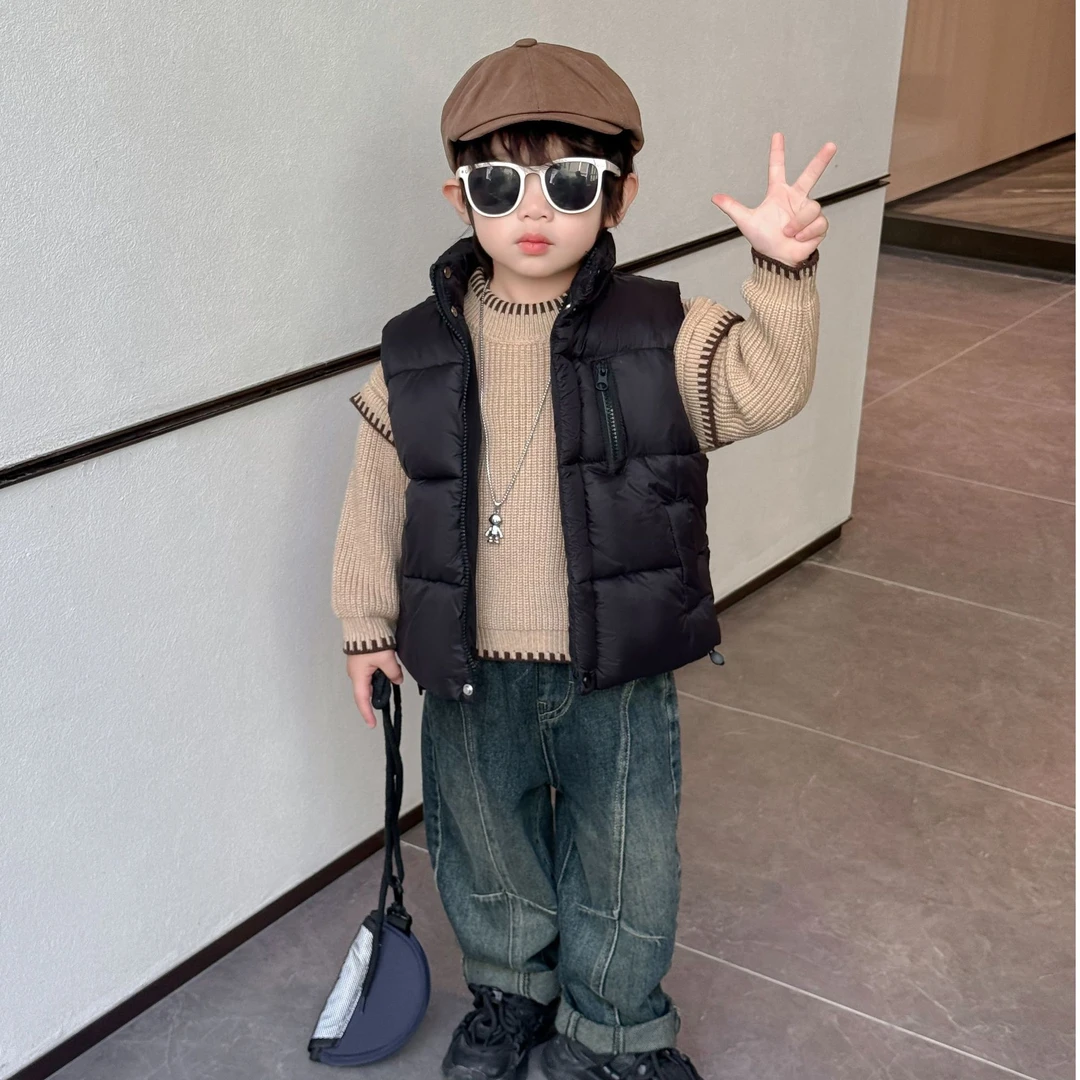 （优选）儿童马甲秋冬新款中小童时尚洋气加厚保暖