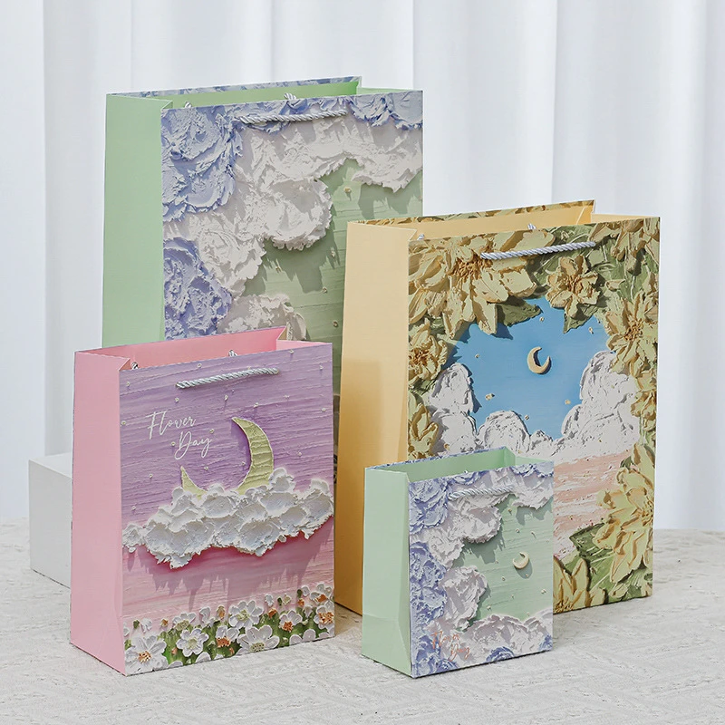 教师节文艺立体油画礼品袋浮光掠影手提袋形象艺术纸袋生日礼品袋