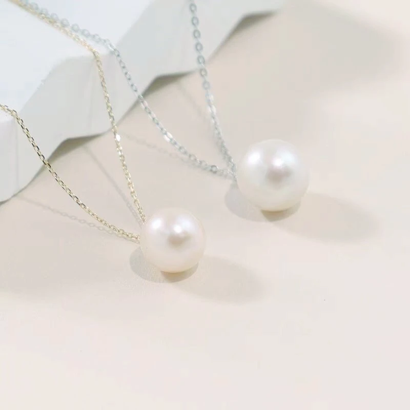 链子925银 单珠吊坠简约百搭14mm龙珠 冷白光