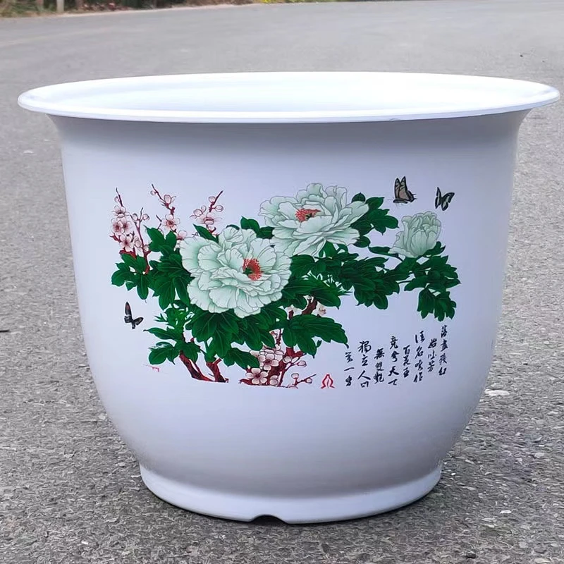工厂养花直销大号花盆特大号仿陶瓷塑料小花盆带托盘
