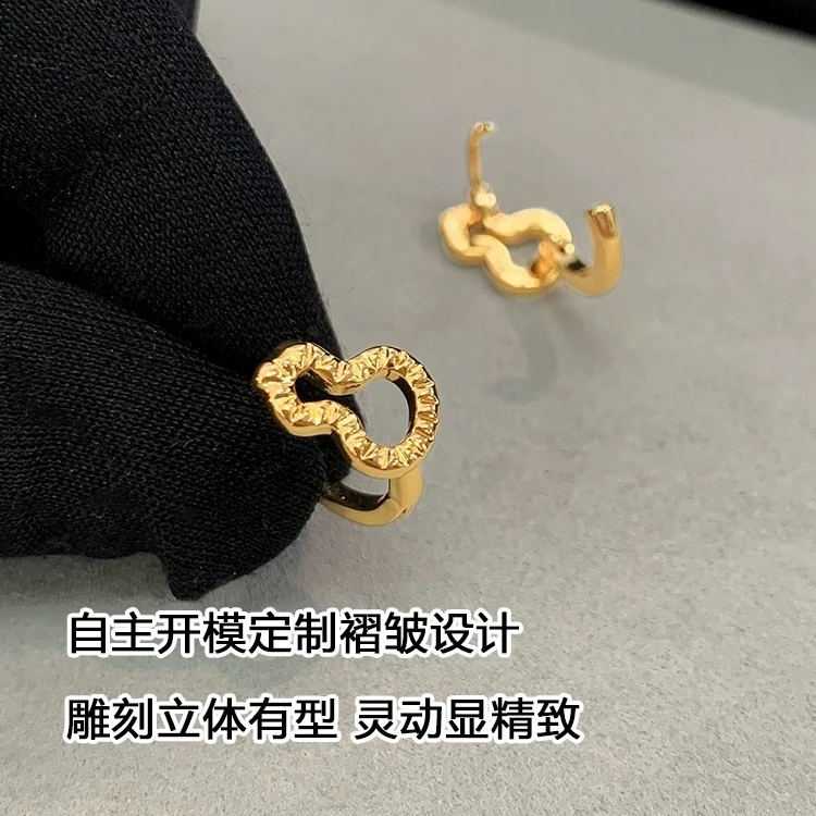 铜合金耳饰 高版本 菱纹小葫芦百搭时尚耳扣 AE-3448