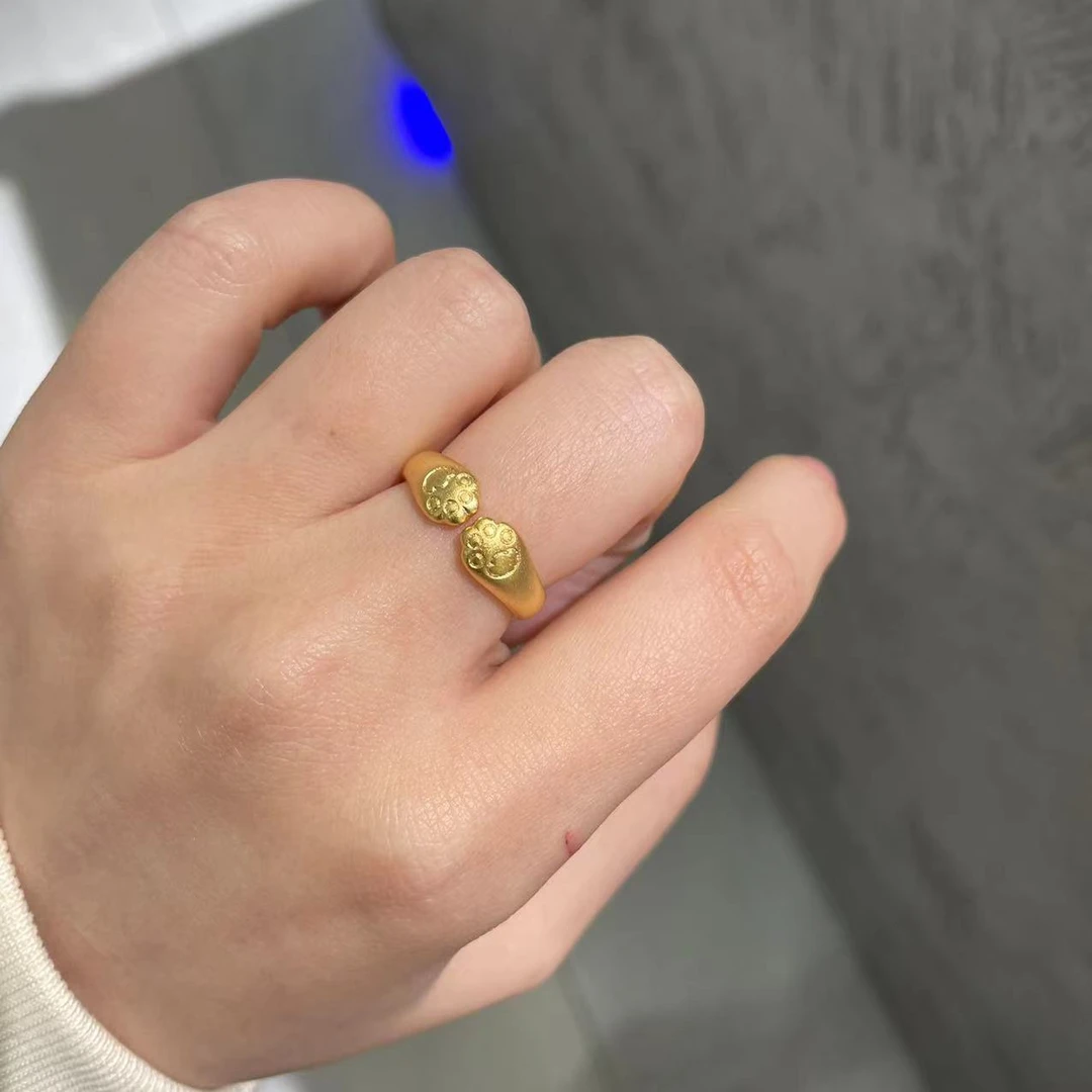 铜合金戒指 国潮风 小猫爪不易褪色时尚戒指 JZ-6629