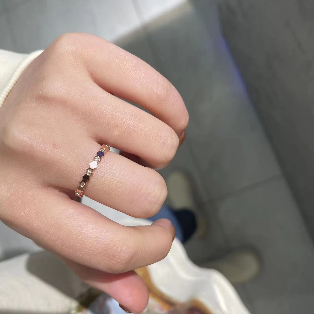 钛钢戒指 超高版 美美家蜂巢设计高级感戒指 JZ-5765