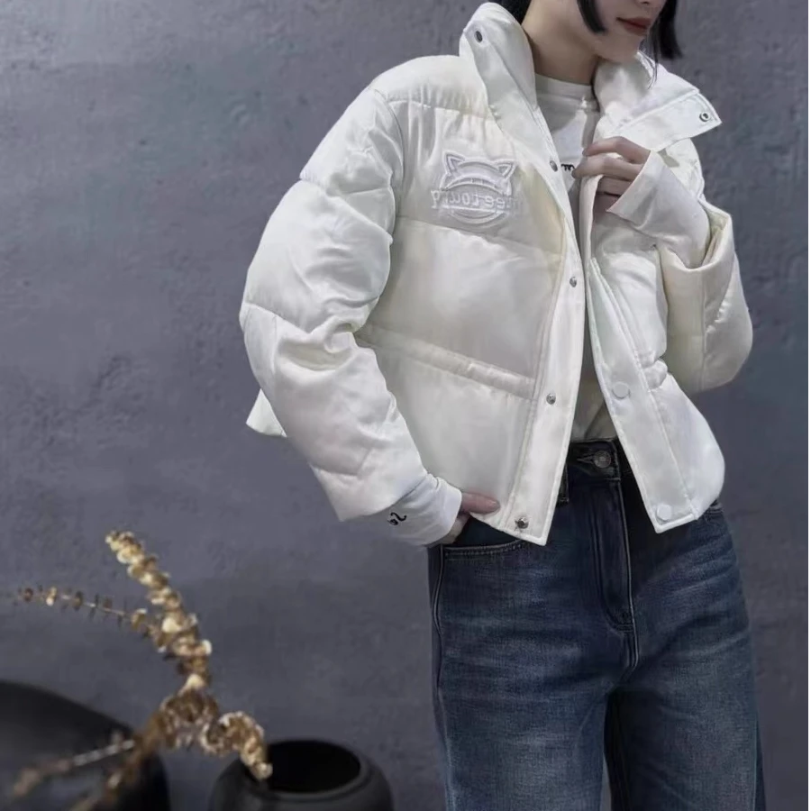 ZM24年冬季新款立领刺绣高级感百搭短款白鹅绒羽绒服（61302）