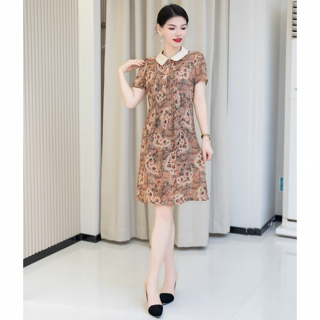 590显瘦提花金丝洋气时尚韩国连衣裙气质女装连衣裙五十岁2019