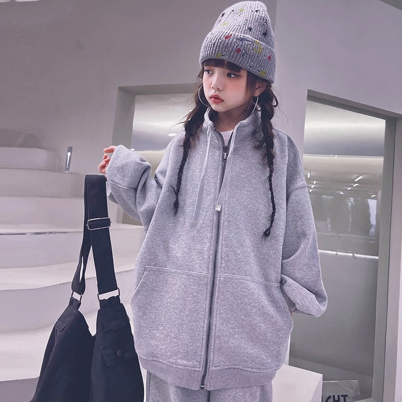 冷大娘定制男女中大童加厚卫衣开衫长袖外套上衣街舞亲子款