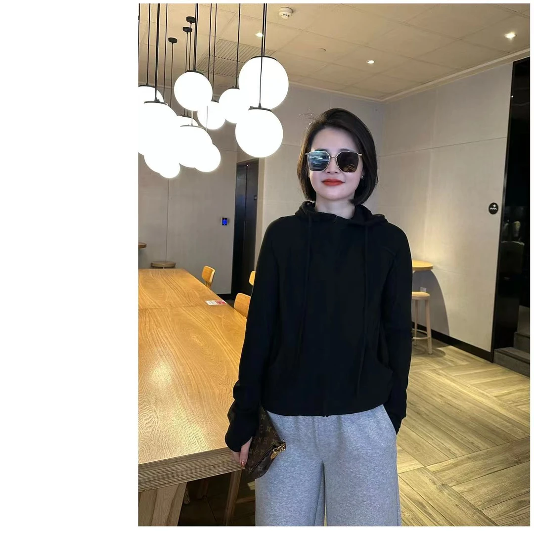 【程发发】休闲连帽纯色卫衣外套  23506