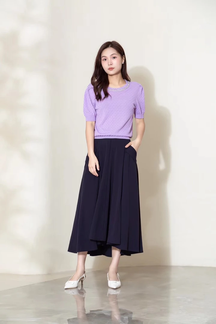 迪图BH789文艺高腰A型半身裙