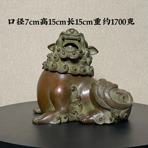 纯铜仿古苏工精工朝天吼貔貅狻猊瑞兽熏香炉