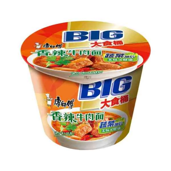 康师傅大食桶香辣牛肉面 148g/桶