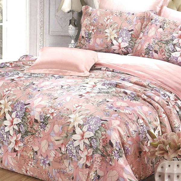 永福源100%桑蚕丝床上四件套 百年好合款 200x230cm透气被套