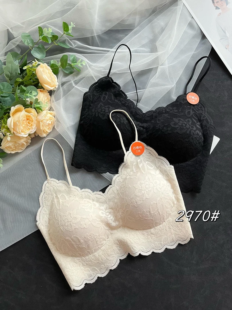 无钢圈蕾丝美背抹胸内衣通勤显胸小运动性感背心女内搭吊带拉开