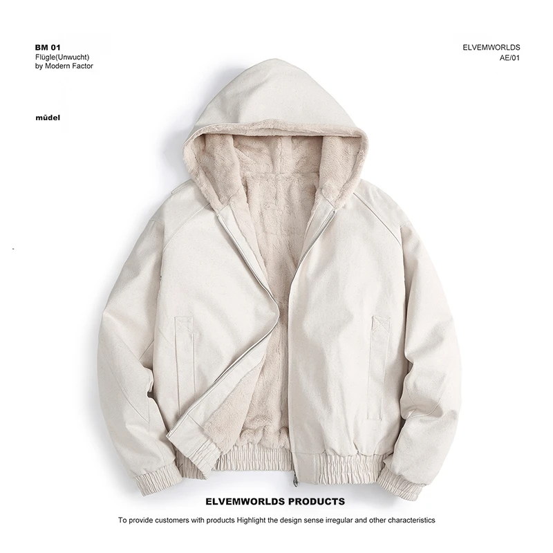 年末清仓！座山雕帆布加绒加厚连帽外套风琴短宽夹克外套C3370