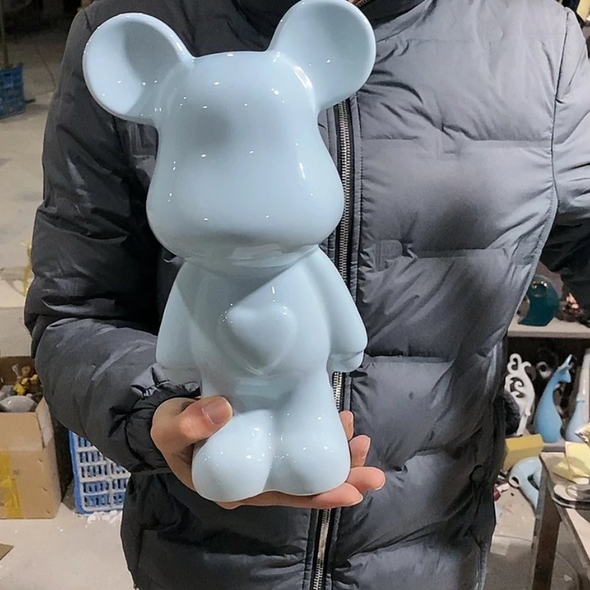 【闪购商品】陶瓷摆件天空蓝爱心熊