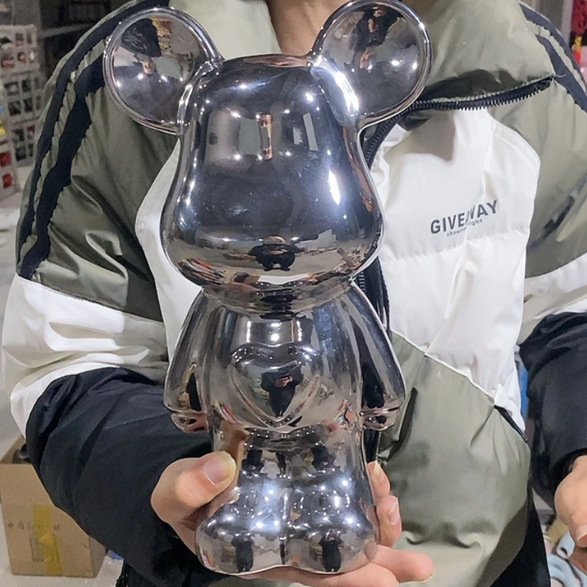 【闪购商品】陶瓷摆件电镀银爱心熊
