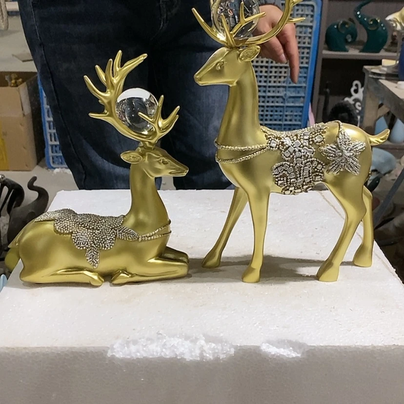 【闪购商品】密胺摆件金色梅花鹿