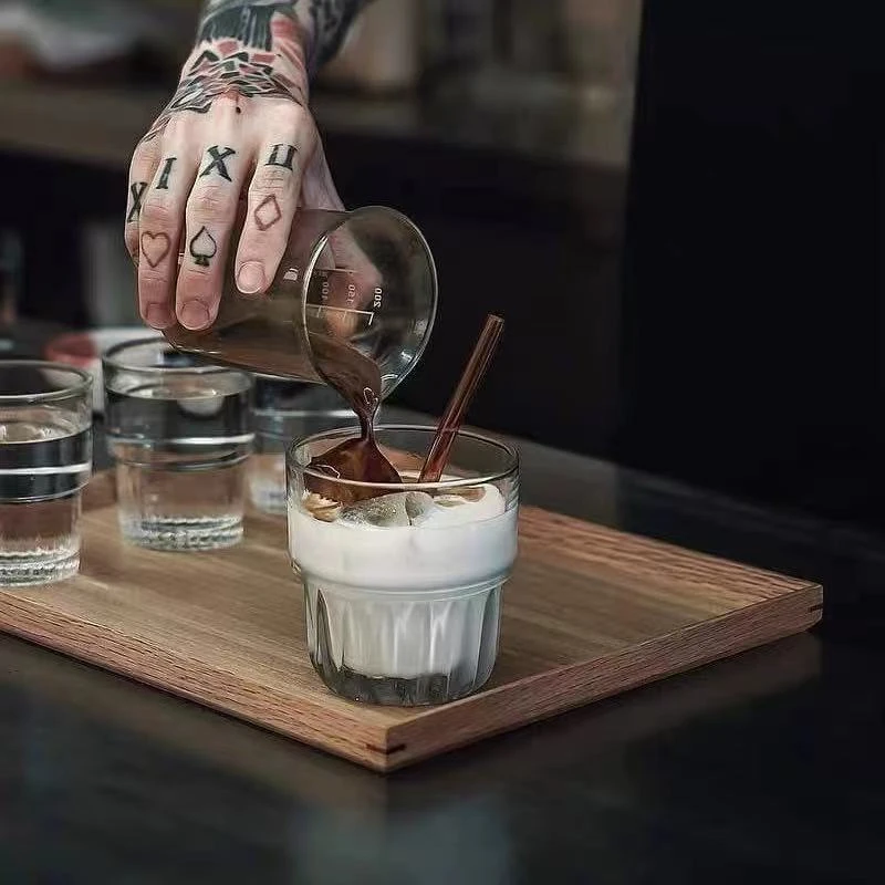 ins咖啡杯冰淇淋杯拿铁杯网红玻璃杯威士忌甜品奶茶杯家用果汁杯