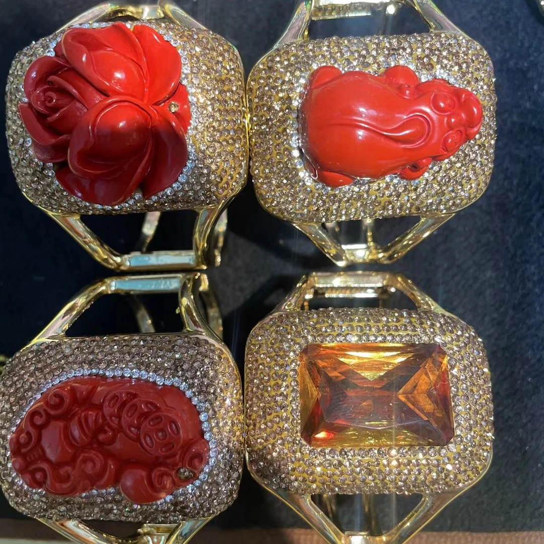 铜合金合成锆石手镯 巴洛克手镯