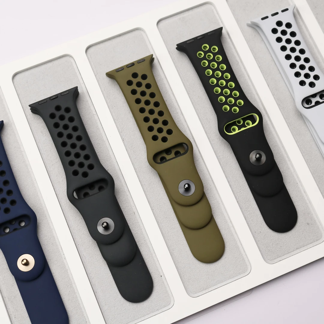 99新 Apple/苹果 Apple Watch原装耐克运动硅胶表带洞洞表带