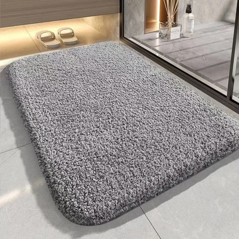 撸猫加厚纯色卫生间吸水地垫浴室脚垫家用门口防滑垫50*80cm