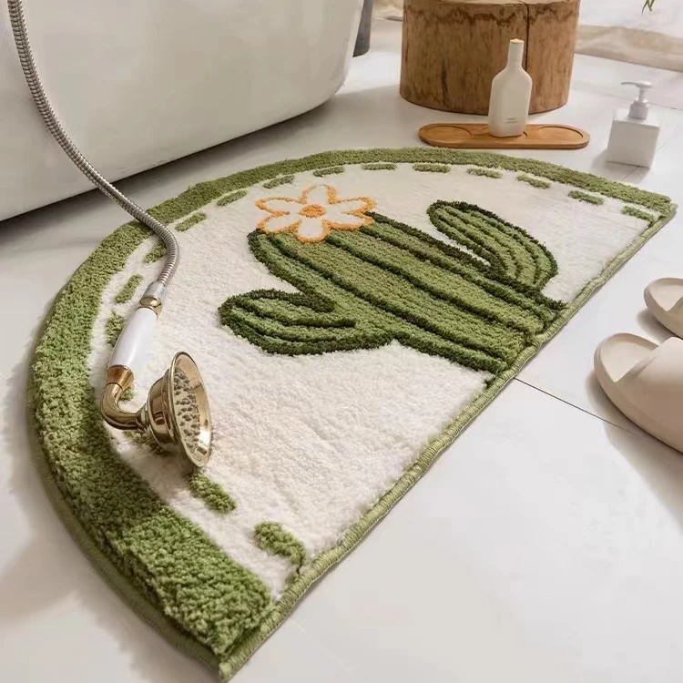 清新绿植卫生间地垫浴室吸水地毯防滑地垫45*70cm仙人掌