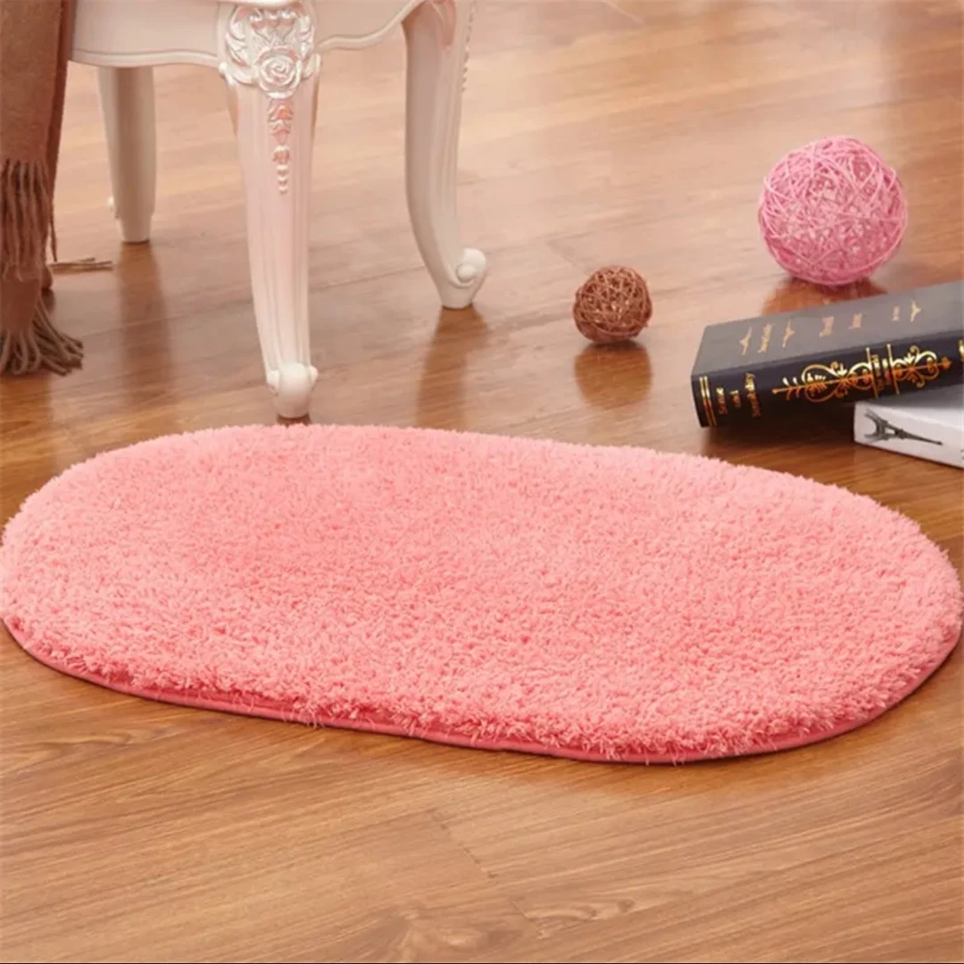 粉色椭圆 少女 床边毯 60*90cm