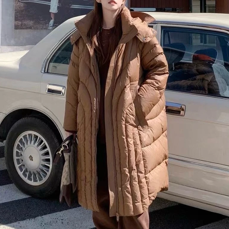 羽绒服23053连帽拉链时尚简约纯色宽松潮牌韩版保暖加厚百搭休闲