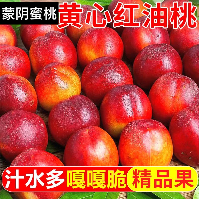 山东蒙阴黄心油桃新鲜水果当季脆甜桃子无毛桃子清甜爆汁