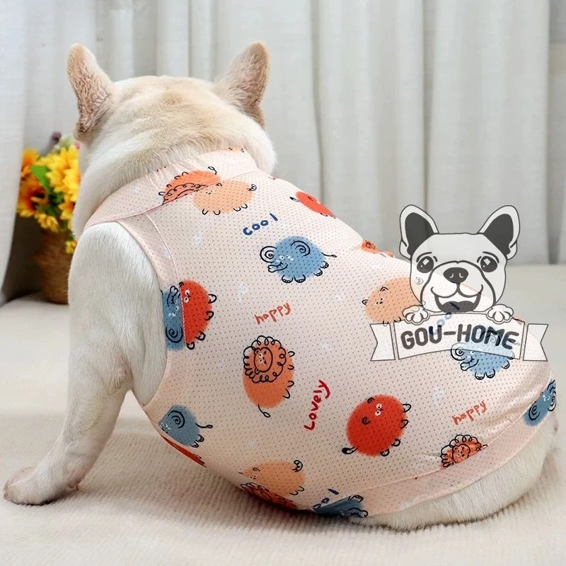 法斗巴哥衣服夏季薄款狗狗宠物网眼冰丝凉感短体斗牛犬胖狗狗透气