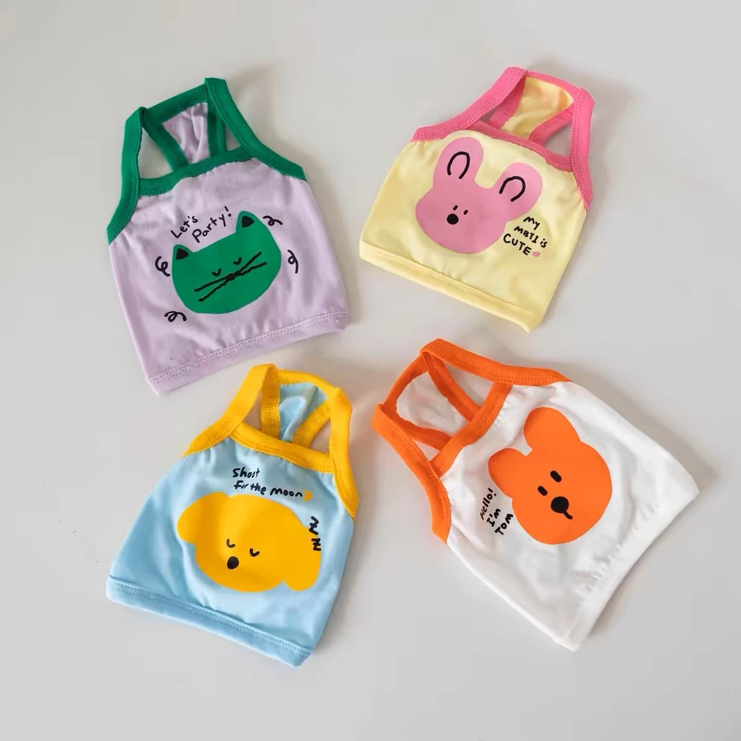 ins韩国撞色夏天季宠物小狗狗可爱薄款透气舒适吊带背心比熊泰迪