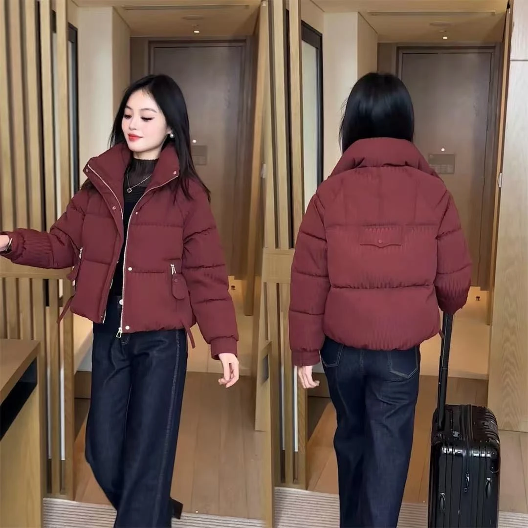 立领短款棉服女2024冬装新款加厚保暖小个子时尚显瘦外套棉袄潮