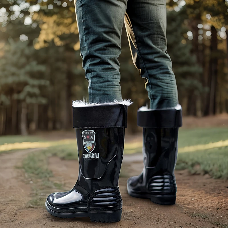 加厚男士雨靴男款耐磨厚底胶鞋中高筒雨鞋劳保钓鱼工作长筒防水鞋