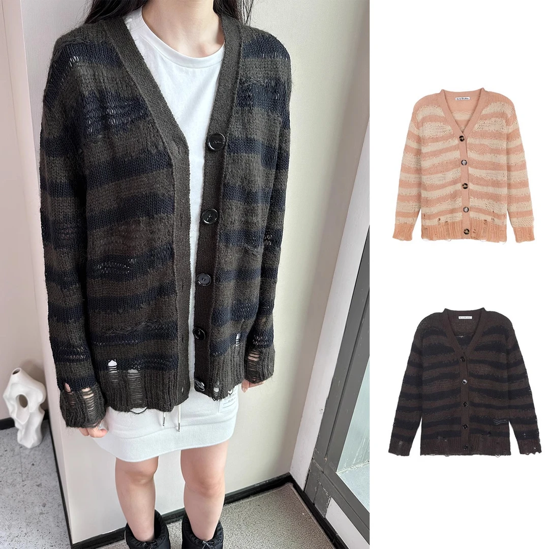 全新未使用 AcneStudios 做旧条纹开衫 正码宽松 A60398