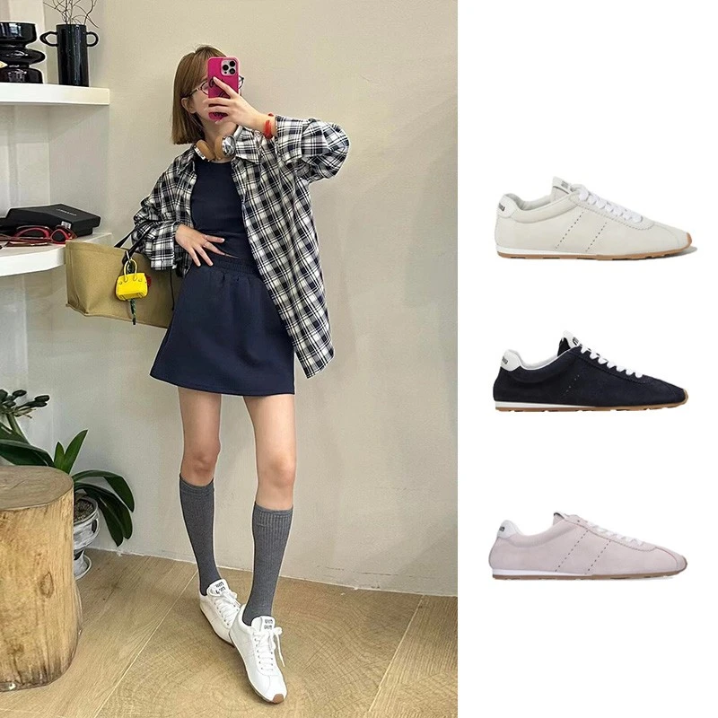 全新未使用 MIU MIU/缪缪 麂皮运动鞋 正码 5E114E-054