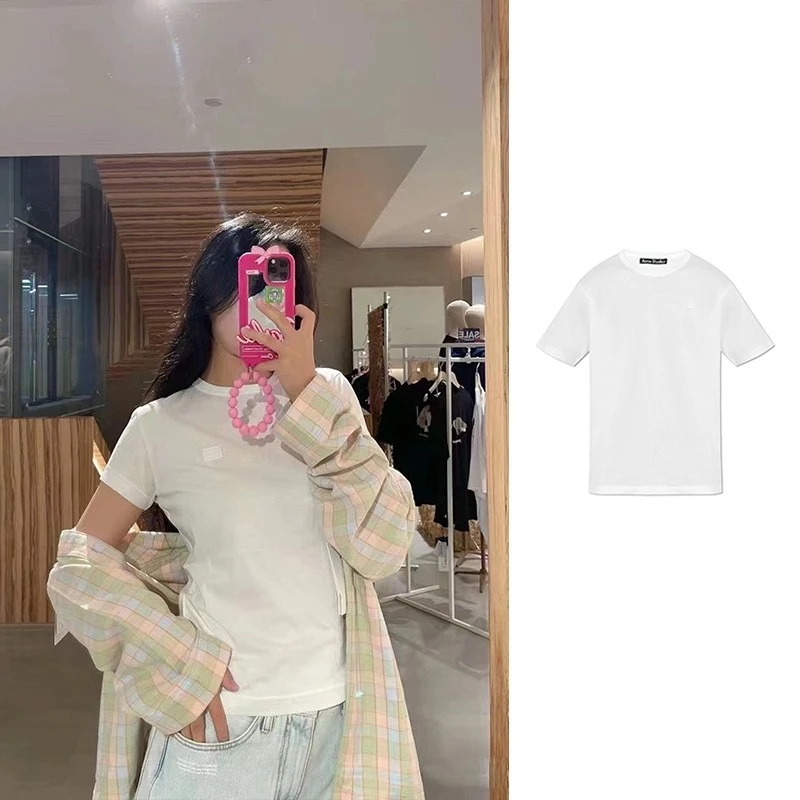 全新未使用 AcneStudios 白色笑脸徽标T恤 CL0290-183